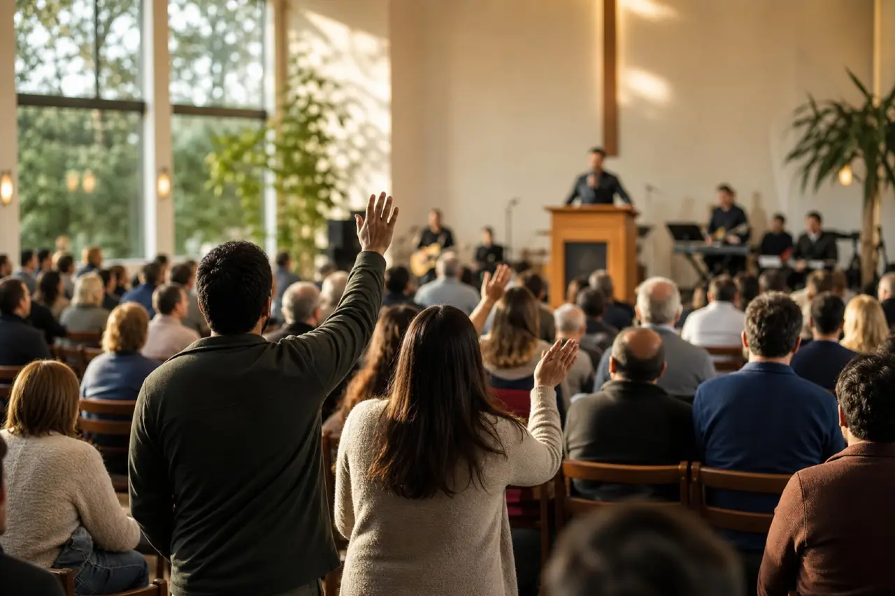 Culto en el templo de Iglesia Cristiana Valle Grande